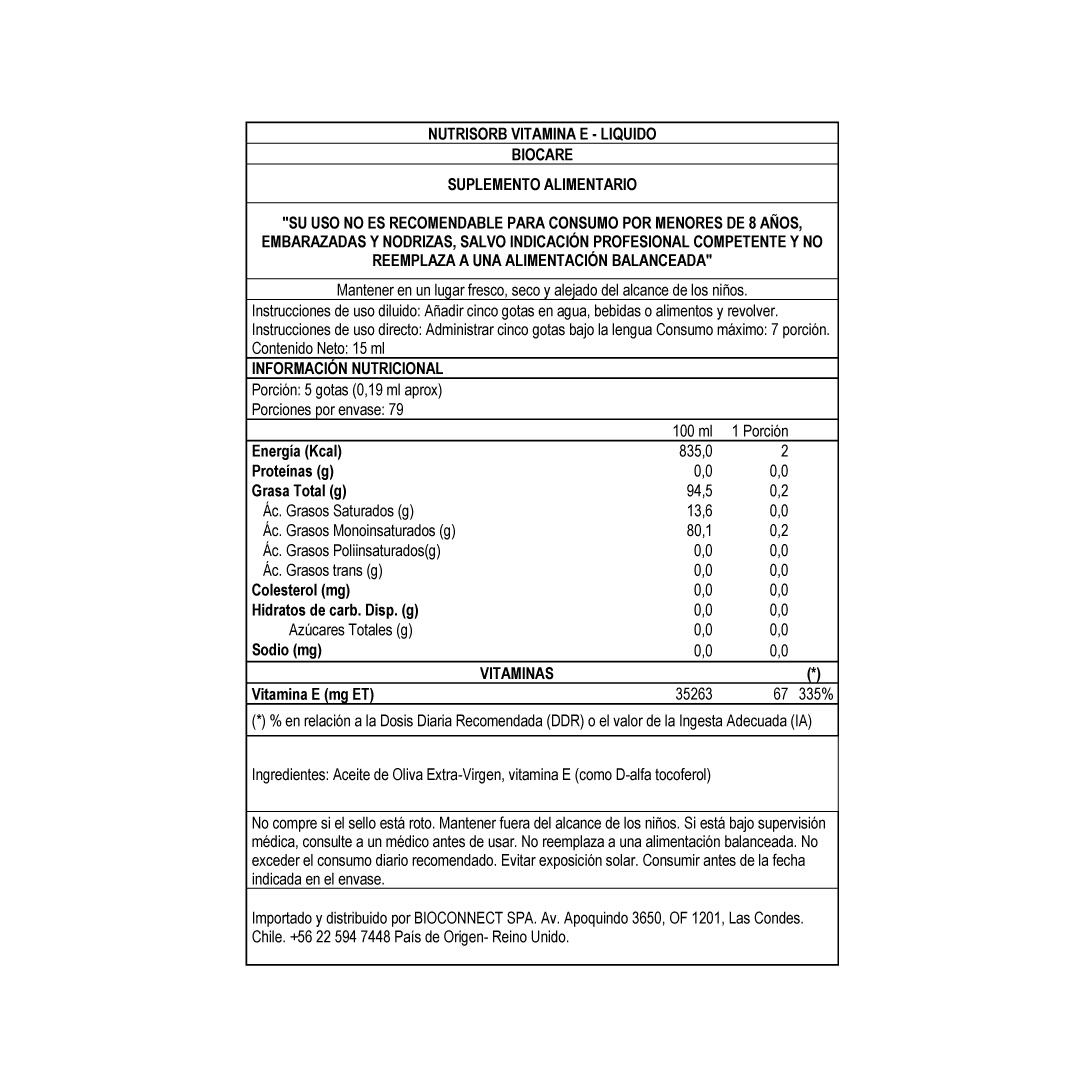 Vitaminas - Nutrisorb® Vitamina E 15ml